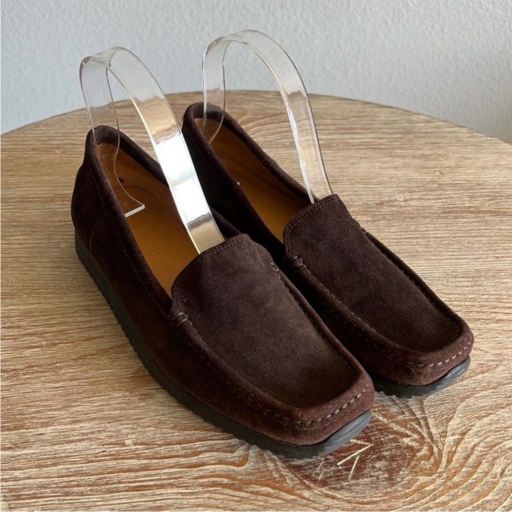 Bally Brown Suede Loafers Size 6